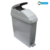 Feminine Hygiene Sanitary Bin, Pedal Operated 22L, White / Grey - EDGE